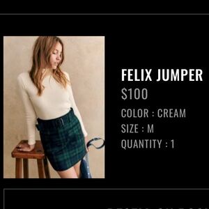 Sezane Felix Jumper Cream - Size M